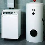 two white water heaters