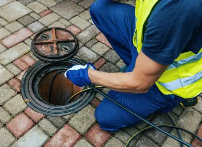 Plumber water jetting in ground